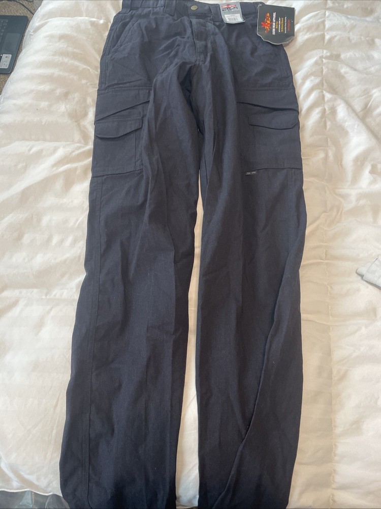 Tru-Spec Tactical Pants Men’s SZ 30 UNHEMMED Black Ripstop EMS Cargo 24–7 Series