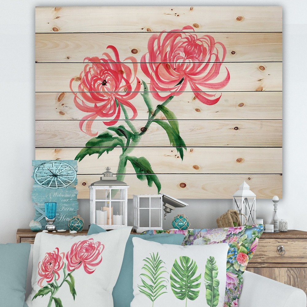 Designart 'Vintage Purple Chrysanthemum Flower' Traditional