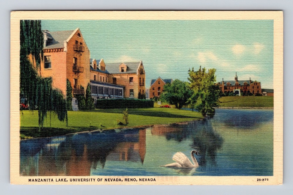 Reno NV-Nevada Manzanita Lake University Vintage Postcard