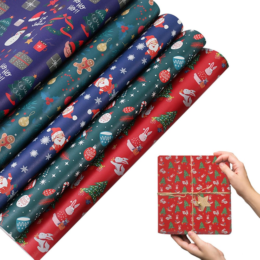 5x Christmas Wrapping Paper Colorful Gift Wrapping Paper Holiday Party Gift