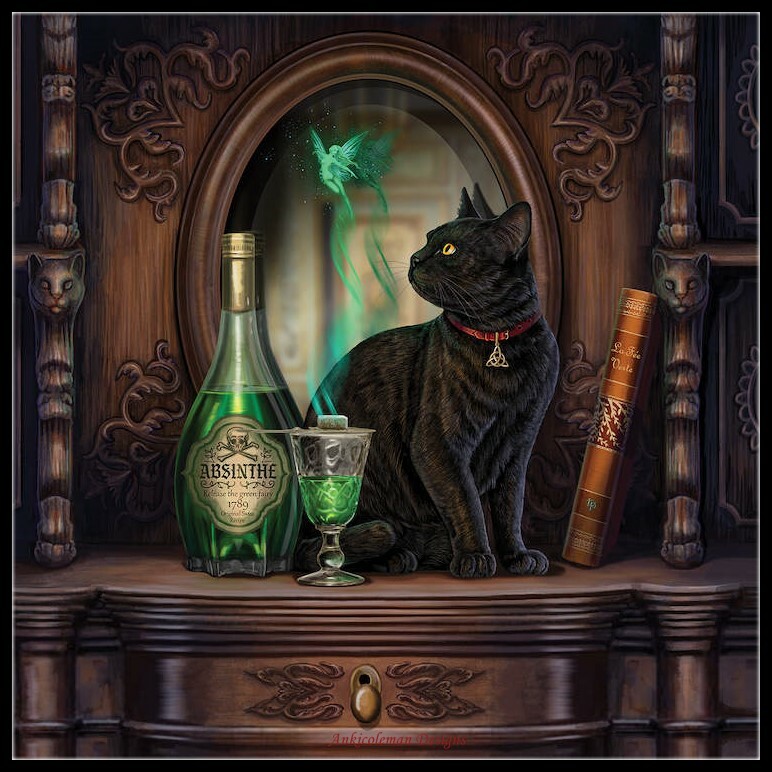 Absinthe - DIY Chart Counted Cross Stitch Patterns Needlework 14 ct Aida DMC-image