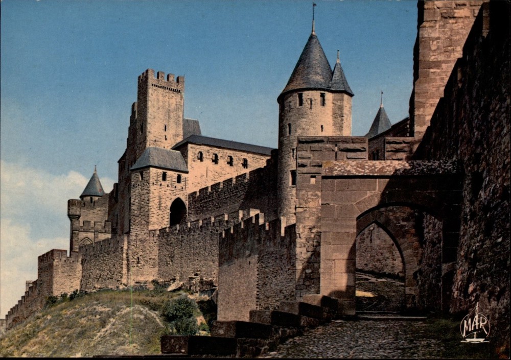 Carcassonne Aude La Porte d'Aude vintage postcard e751