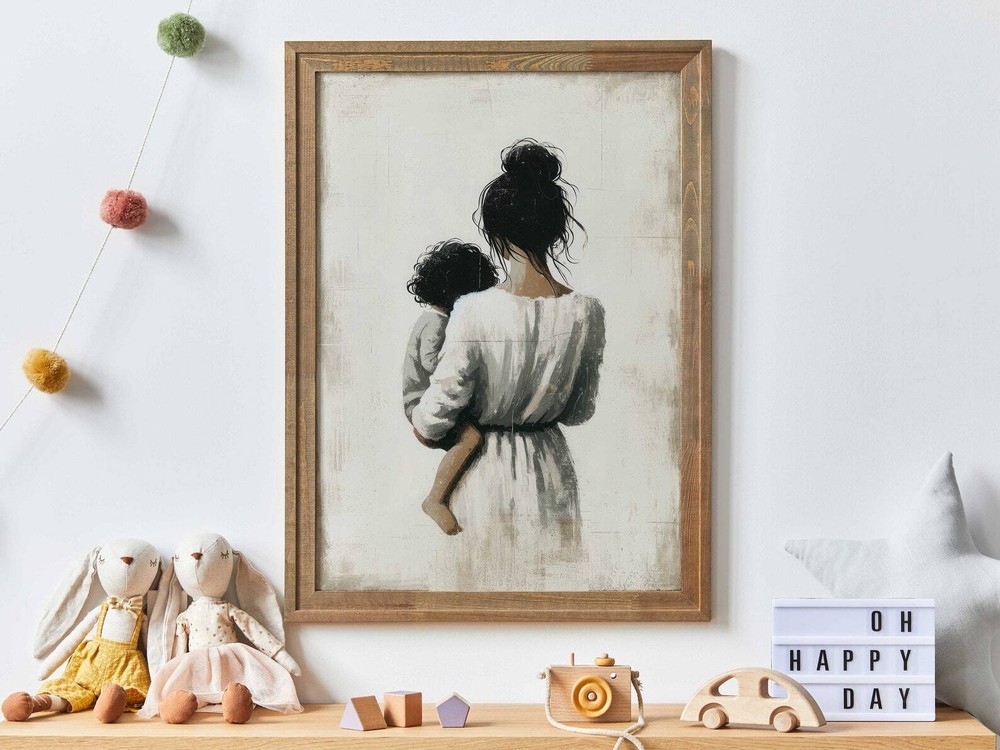Mother Wall Art Mother And Son Print Gift For Mothers Parent Child Art Print