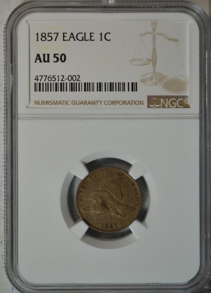 1857 Flying Eagle cent, NGC AU50..........Type Coin Company