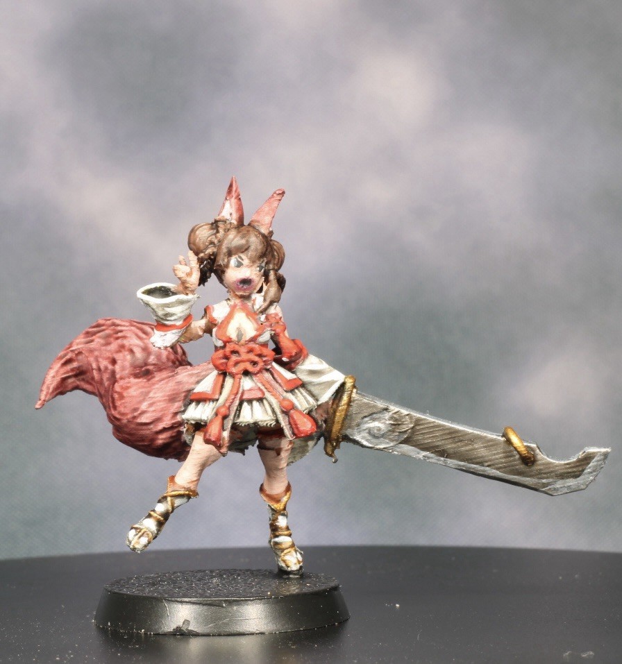 Painted RPG Dungeons & Dragons Pathfinder 28mm Fantasy Female Fox Human Fighter