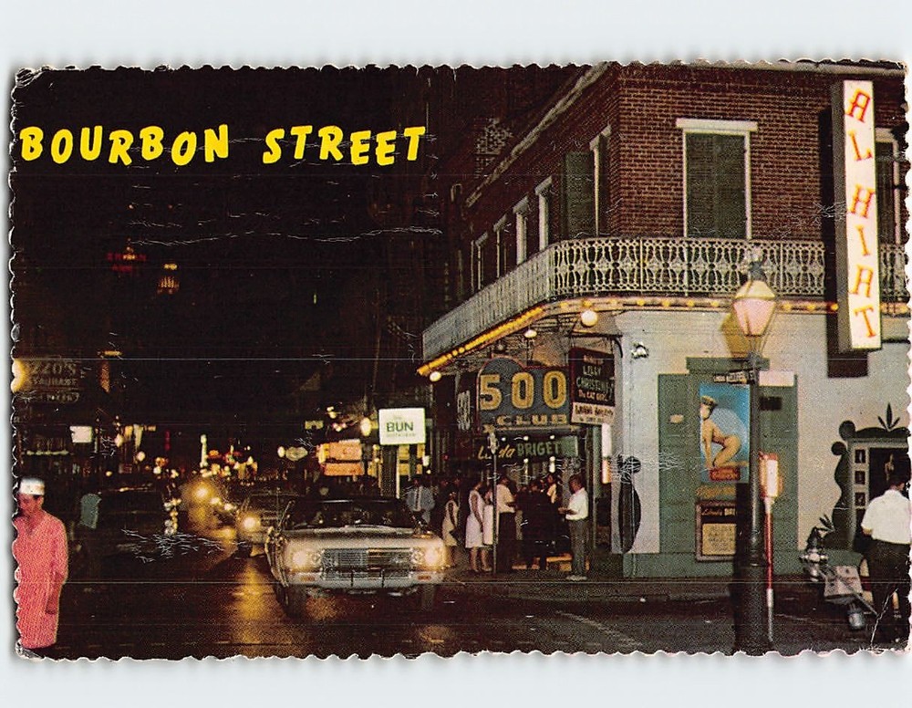 Postcard Bourbon Street New Orleans Louisiana USA