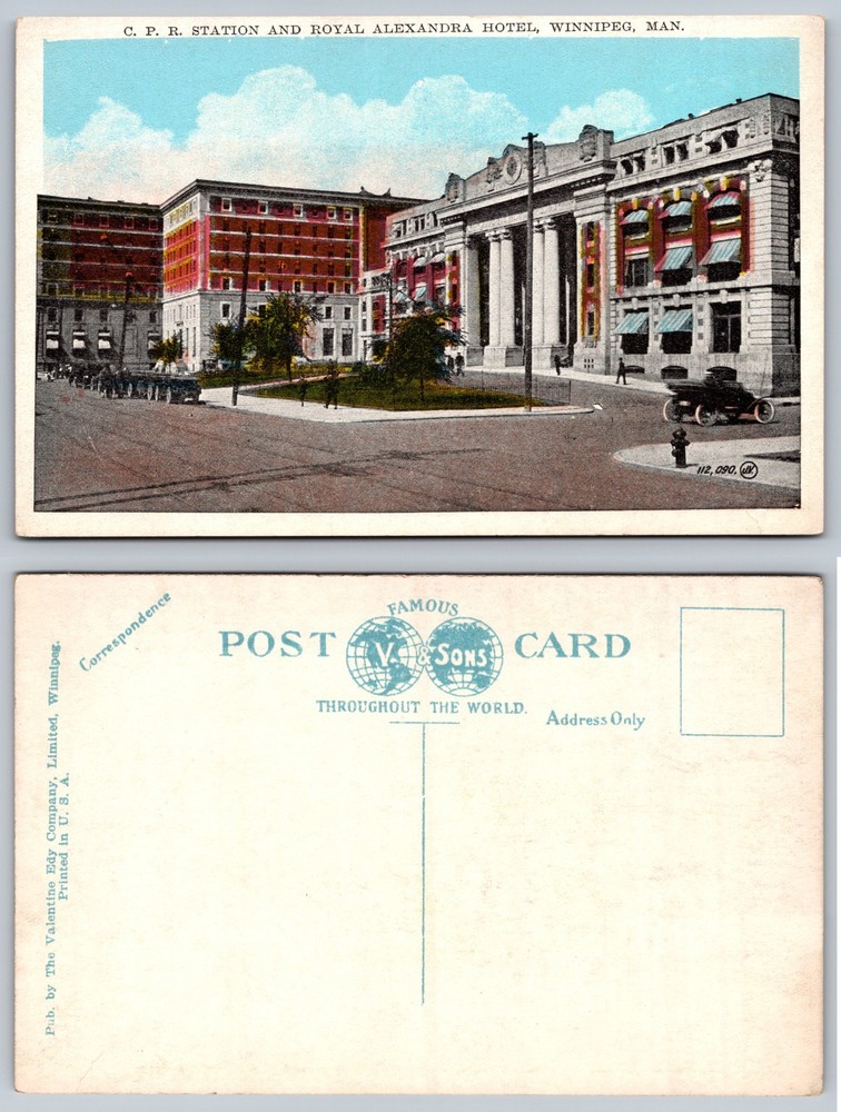 C P R Station Royal Alexandra Hotel Winnipeg Canada Postcard