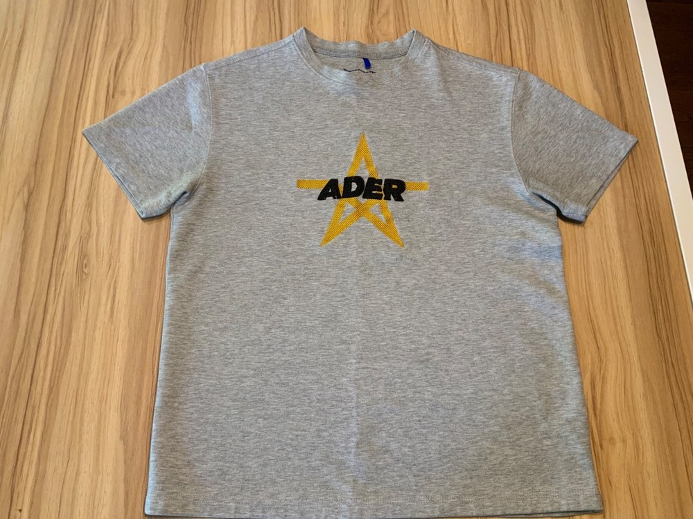 ADER Error Mens Small Gray Tshirt embroidered Graphic - Thick Quality