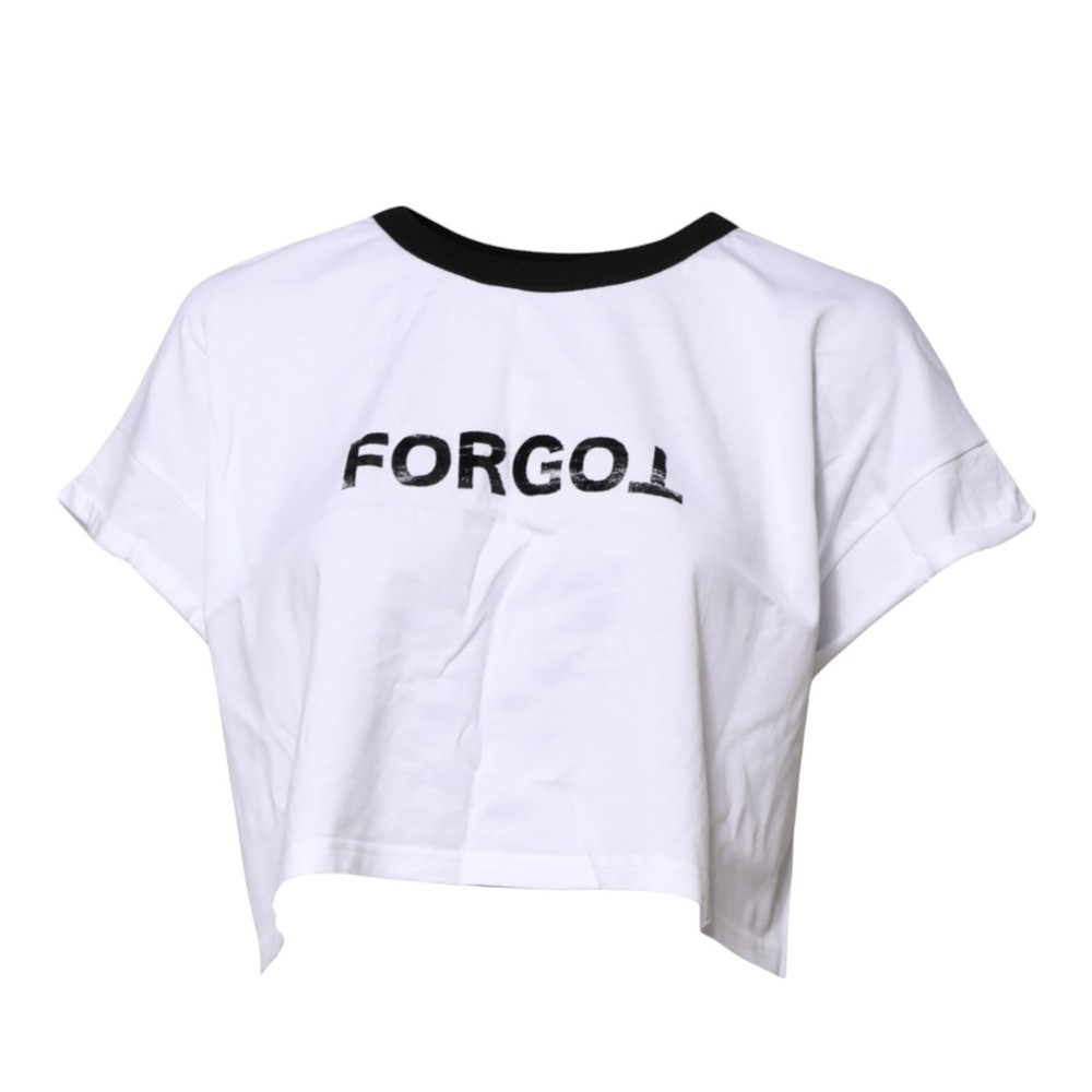 DOLCE & GABBANA T-shirt White Cotton Crew Neck Cropped Top IT44/US10/L 450usd