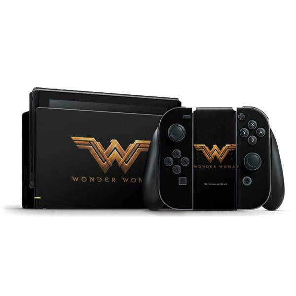 DC Comics Wonder Woman Nintendo Switch Bundle Skin - Wonder Woman Gold Logo