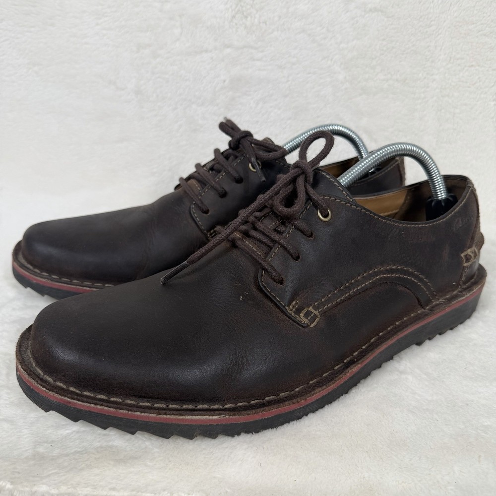 Clarks Cushion Soft Remsen Leather Oxfords Brown Lace Up Shoes Men’s 11 Comfort