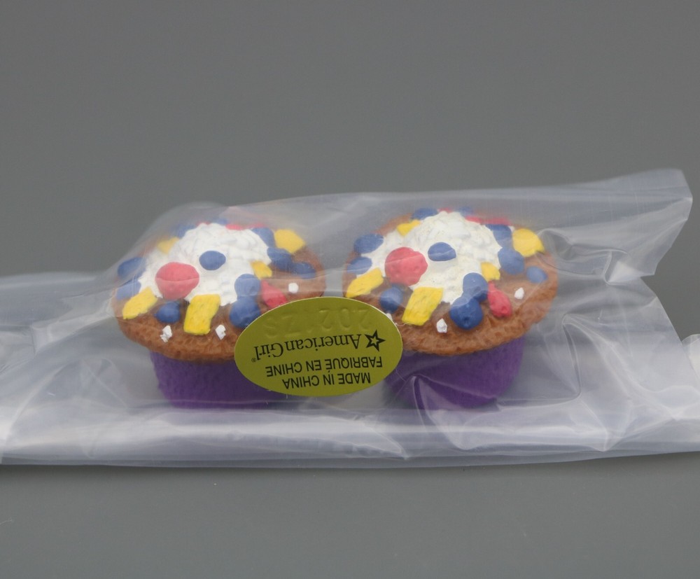 American Girl 2pc cupcake fruit for 18'' doll cake dessrt food