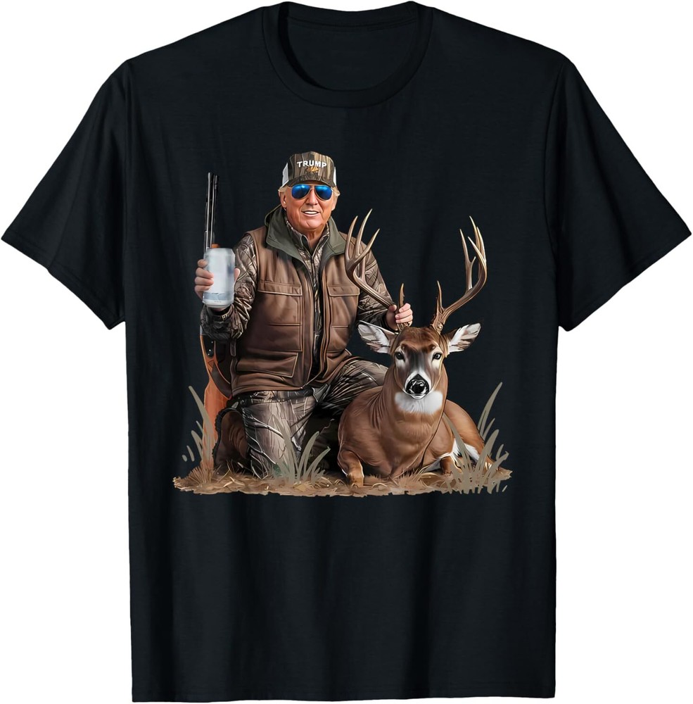 NEW LIMITED Trump Deer Hunting Donald Trump Old School Camouflage T-Shirt S-5XL