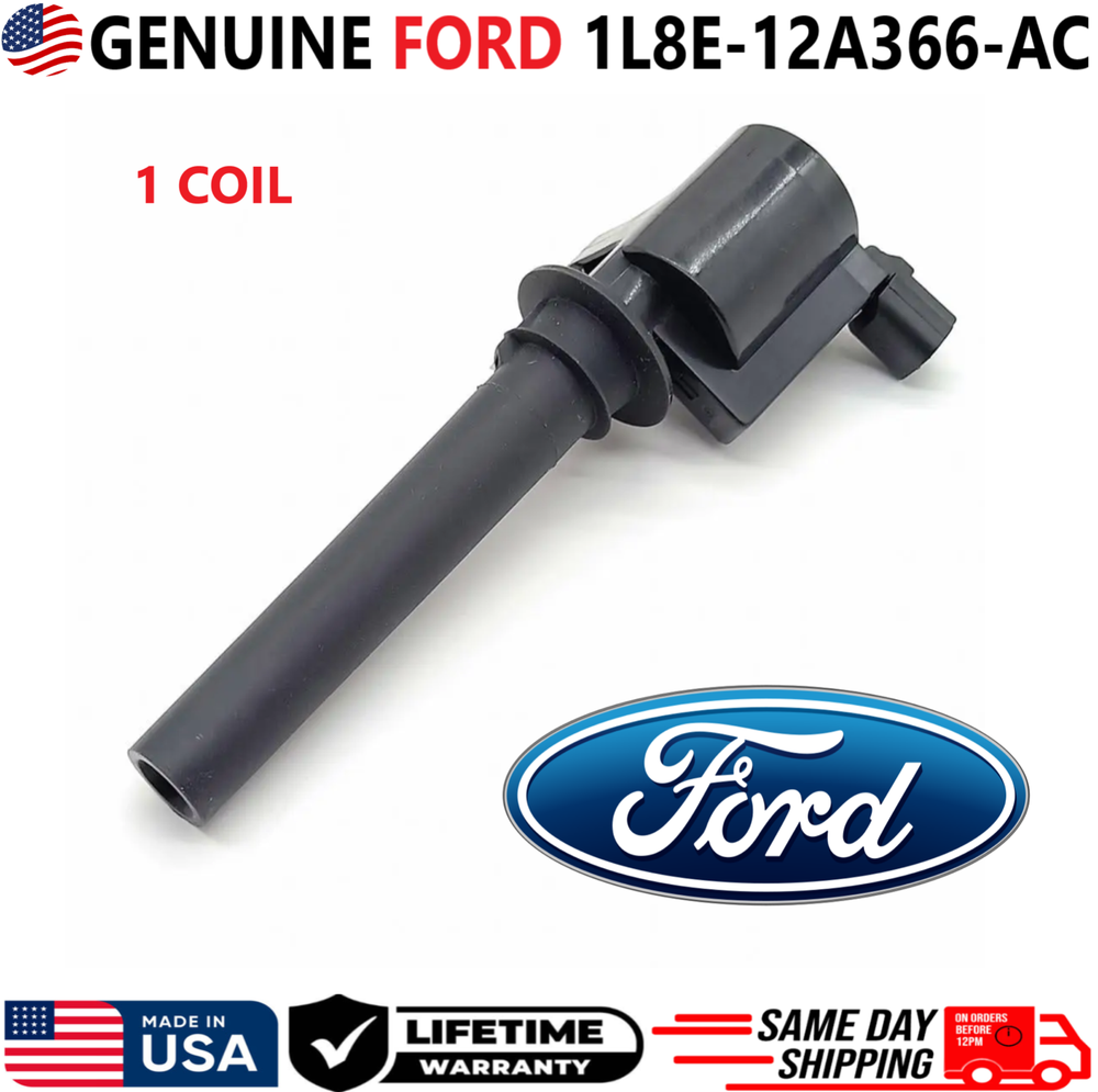 GENUINE FORD x1 Ignition Coil For 2000-2008 Ford & Mercury I4 V6, 1L8E-12A366-AC