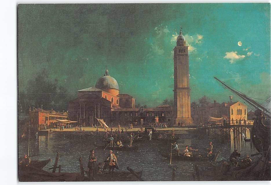 Postcard Nächtliches Fest in San Pietro di Castello By Canaletto Venice Italy