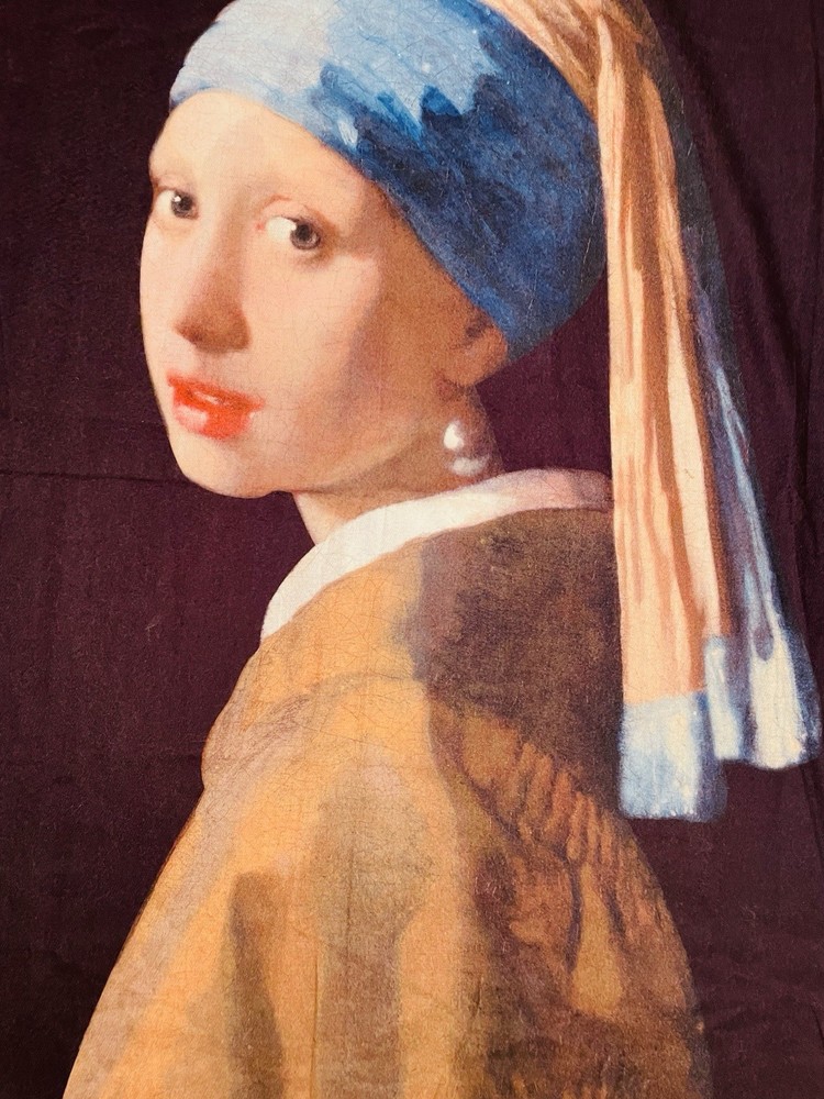 Vermeer & Hayez Cashmere Scarf - The Kiss & Girl with a Pearl Earring Art  