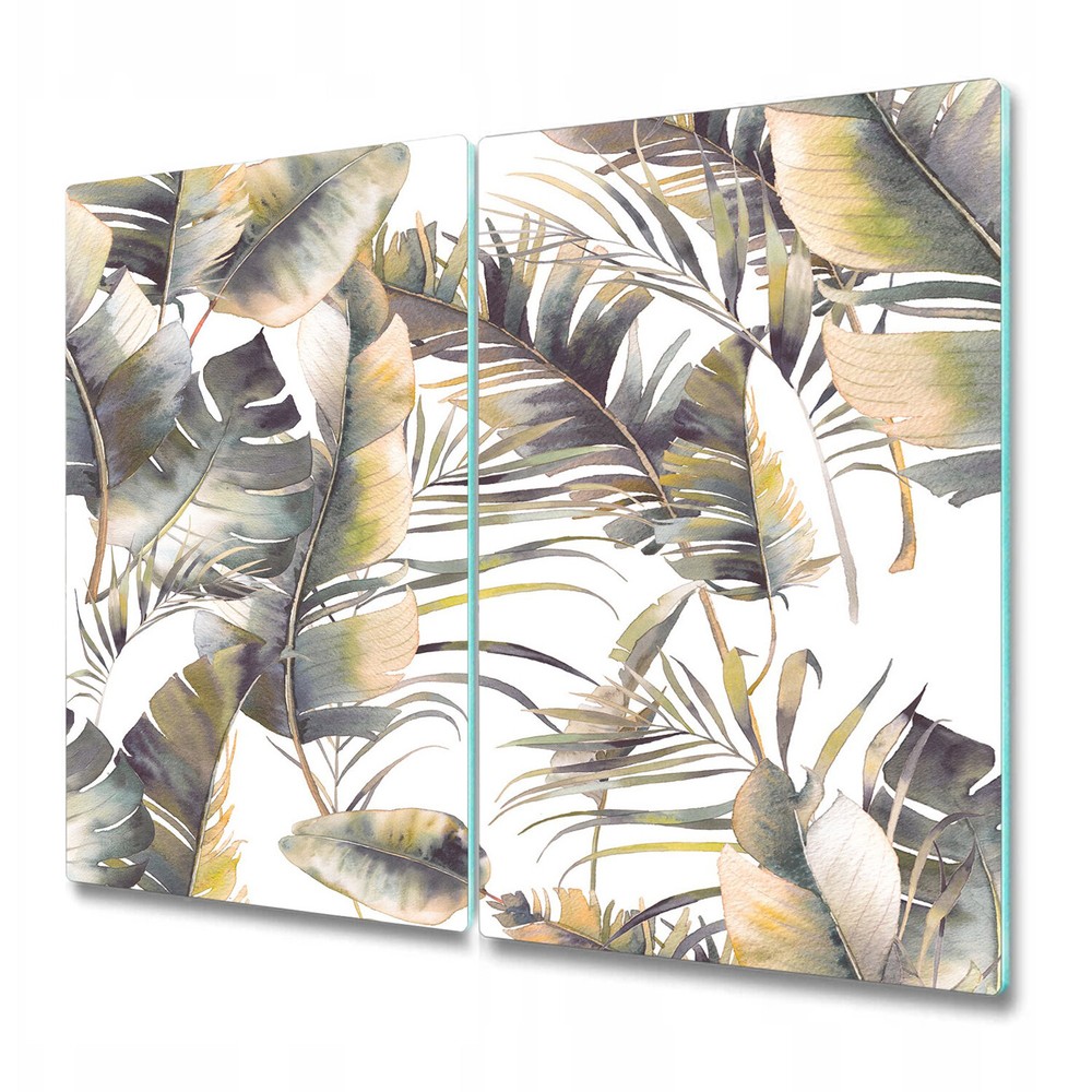 Glass Chopping Cutting Board Big banana leaves Large leaves Jungle 2x30x52