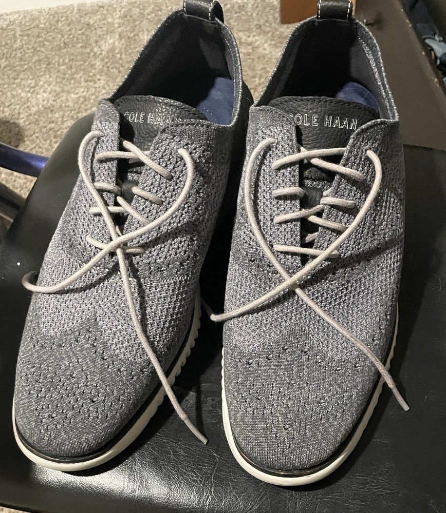 Cole Haan Zero grand Stitchlite Mens Size 10 M Gray Wingtip Oxford Shoes