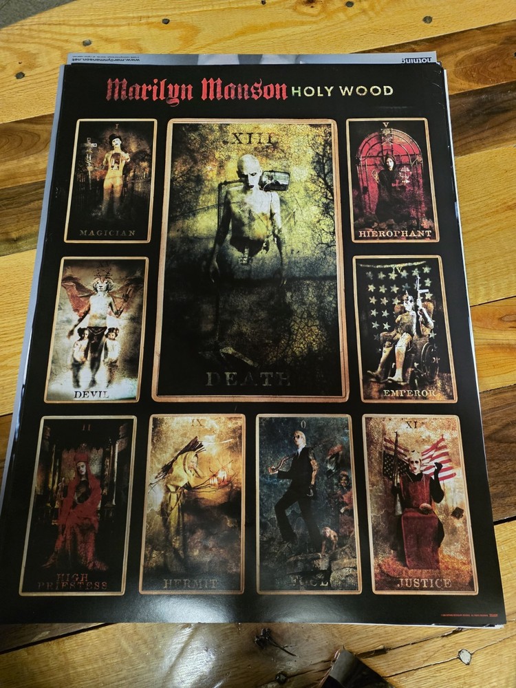 Marilyn Manson Hollywood Tarot Cards Intersco Orig CD/Album Release Poster 18x24