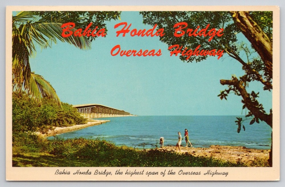 Bahia Honda Bridge Florida Keys Overseas Highway Curteichcolor Postcard