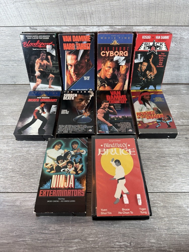 VHS Action Martial Arts Lot: Van Damme, Ninja & Kungfu Movies