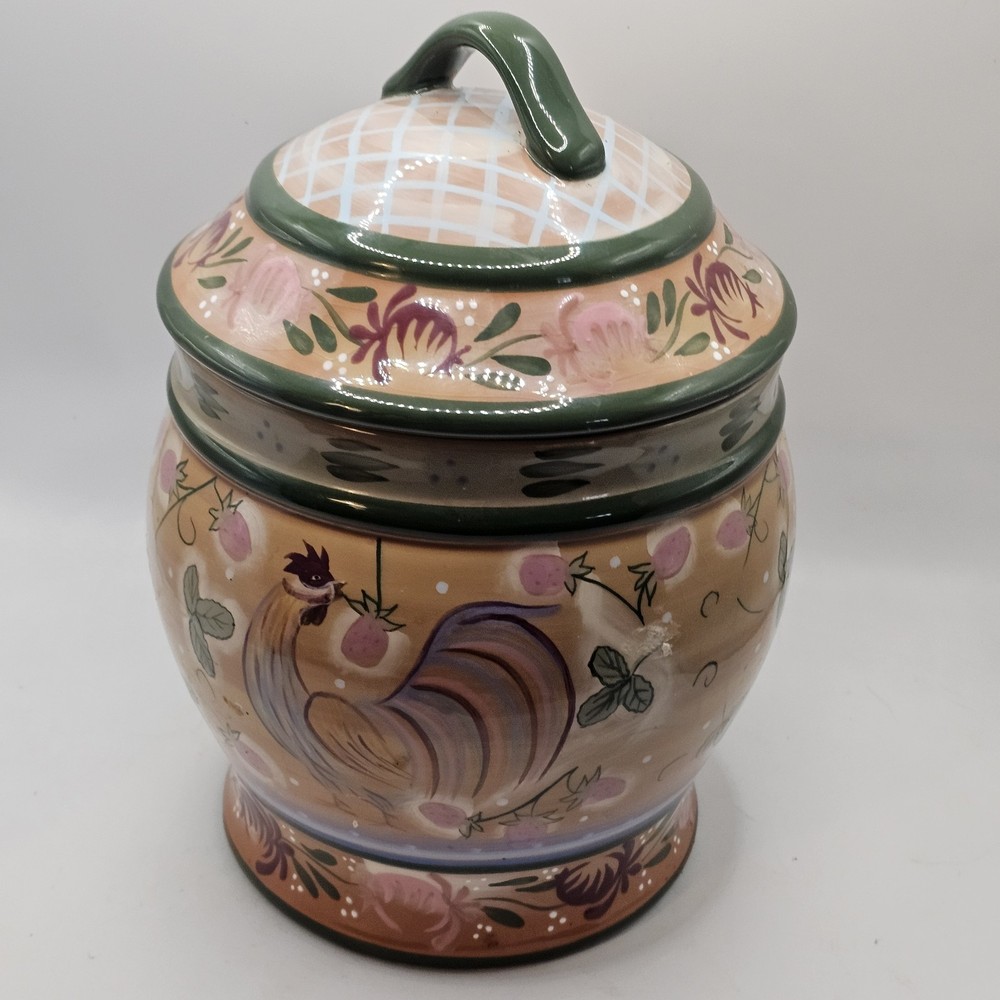 Chanticleer by Zrike Company Danna Cullen Rooster Canister 9.5