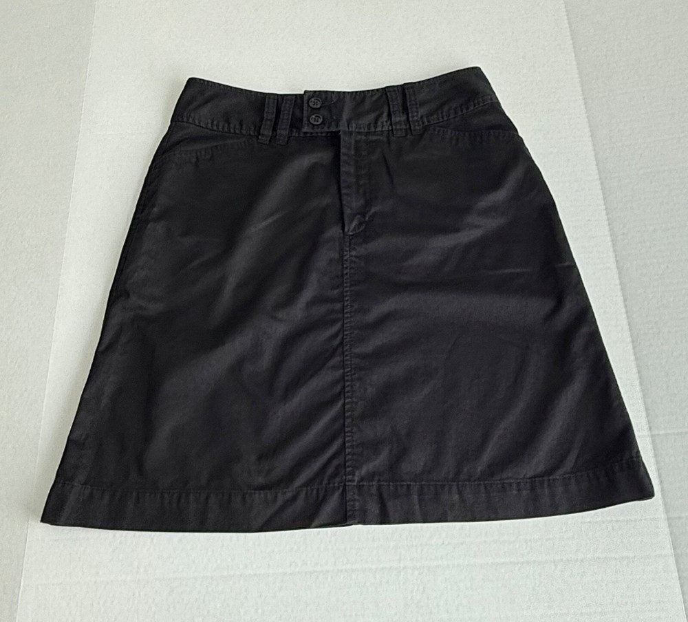 Gap Women's Knee Length Black Cotton Casual Skirt Front/Back Pockets Size 4