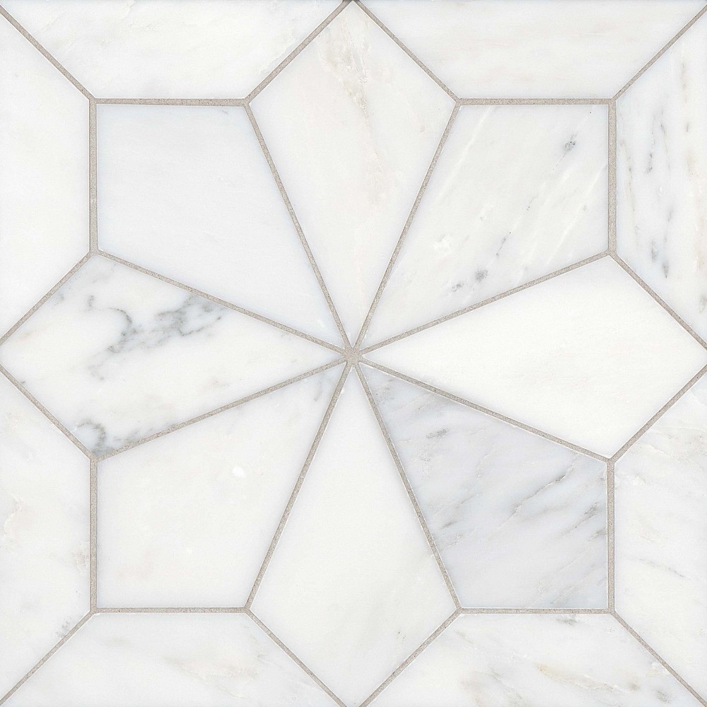 Blomma Honed Bianco White Marble Mosaic Tile 12x12 10-Pack 9.81 SF