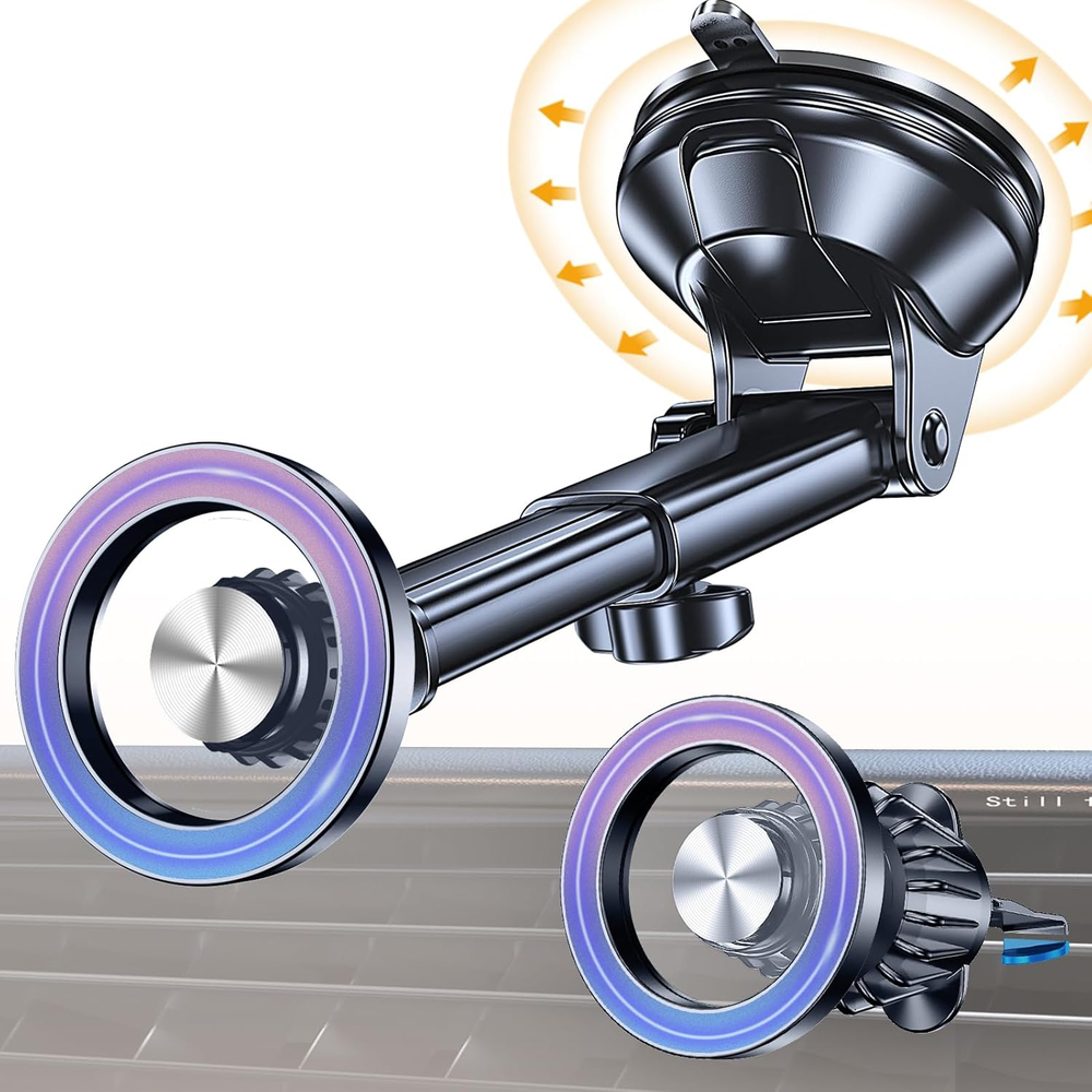 For Magsafe Car Mount【 Windshield + Vent + Dash 】 Magnetic Phone Holder for Car