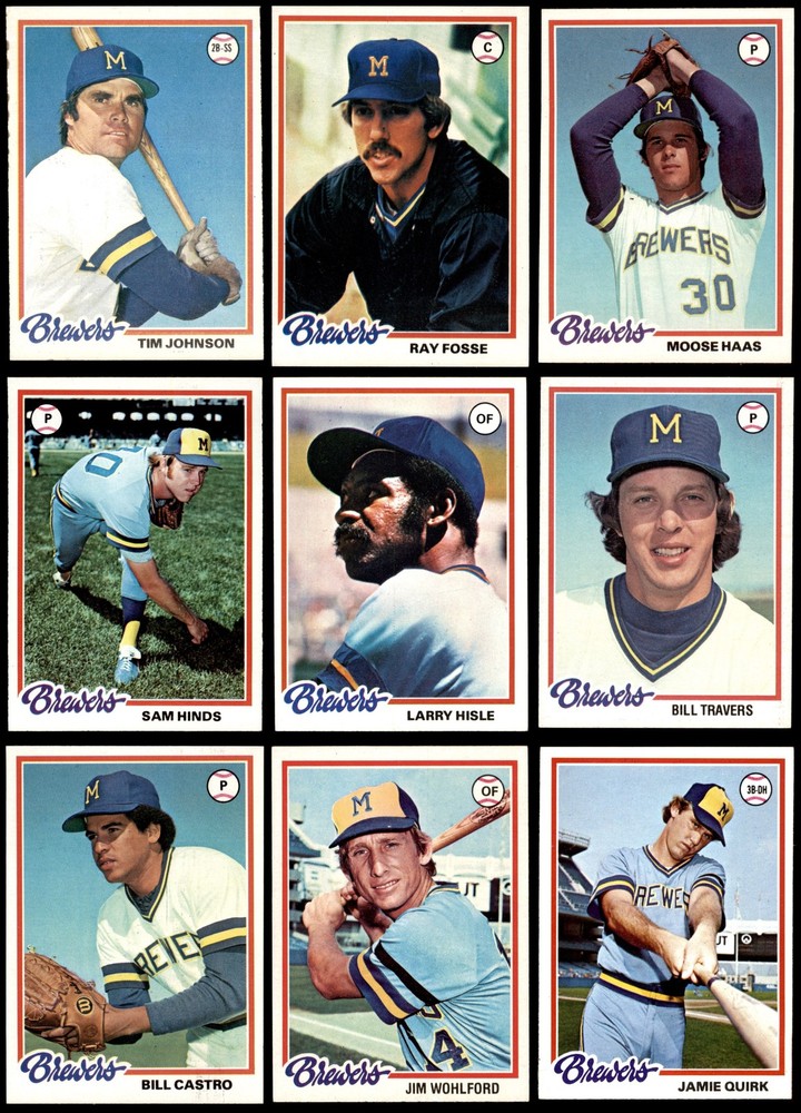 1978 Topps Milwaukee Brewers Near Team Set 7 - NM 3968730 (26 / 28 cards)