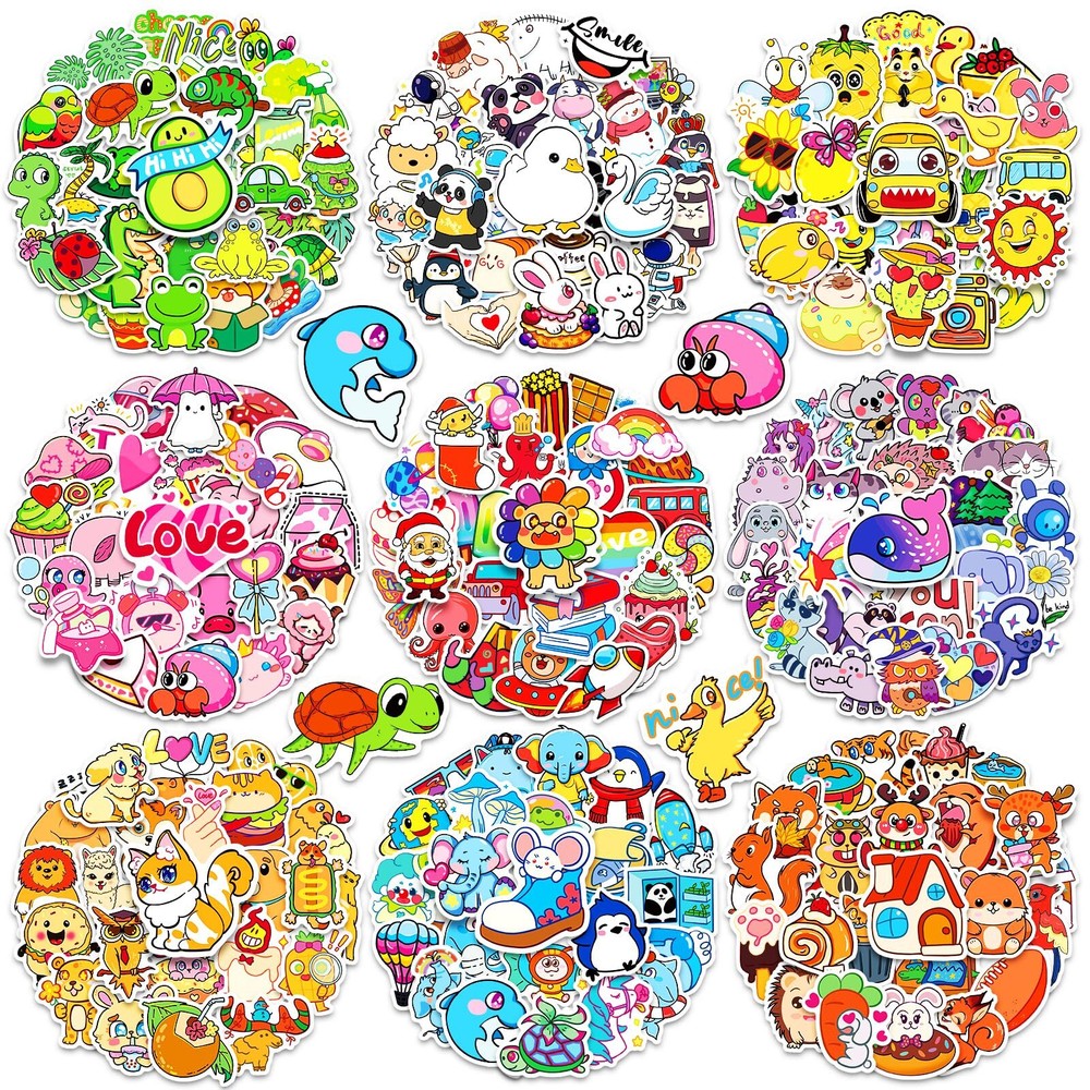 600Pcs Colorful Kids Waterproof Stickers for Bottles, Scrapbooks, and DIY Crafts