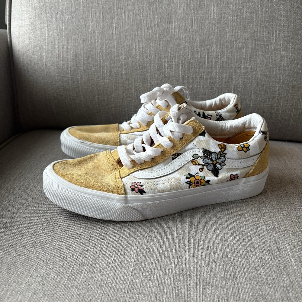 Vans Old Skool Cottage Check Floral Sneakers Size M5.5/W7