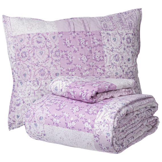 The Farmhouse By Rachel Ashwell Patchwork Full/Queen Quilt Set (Lilac)