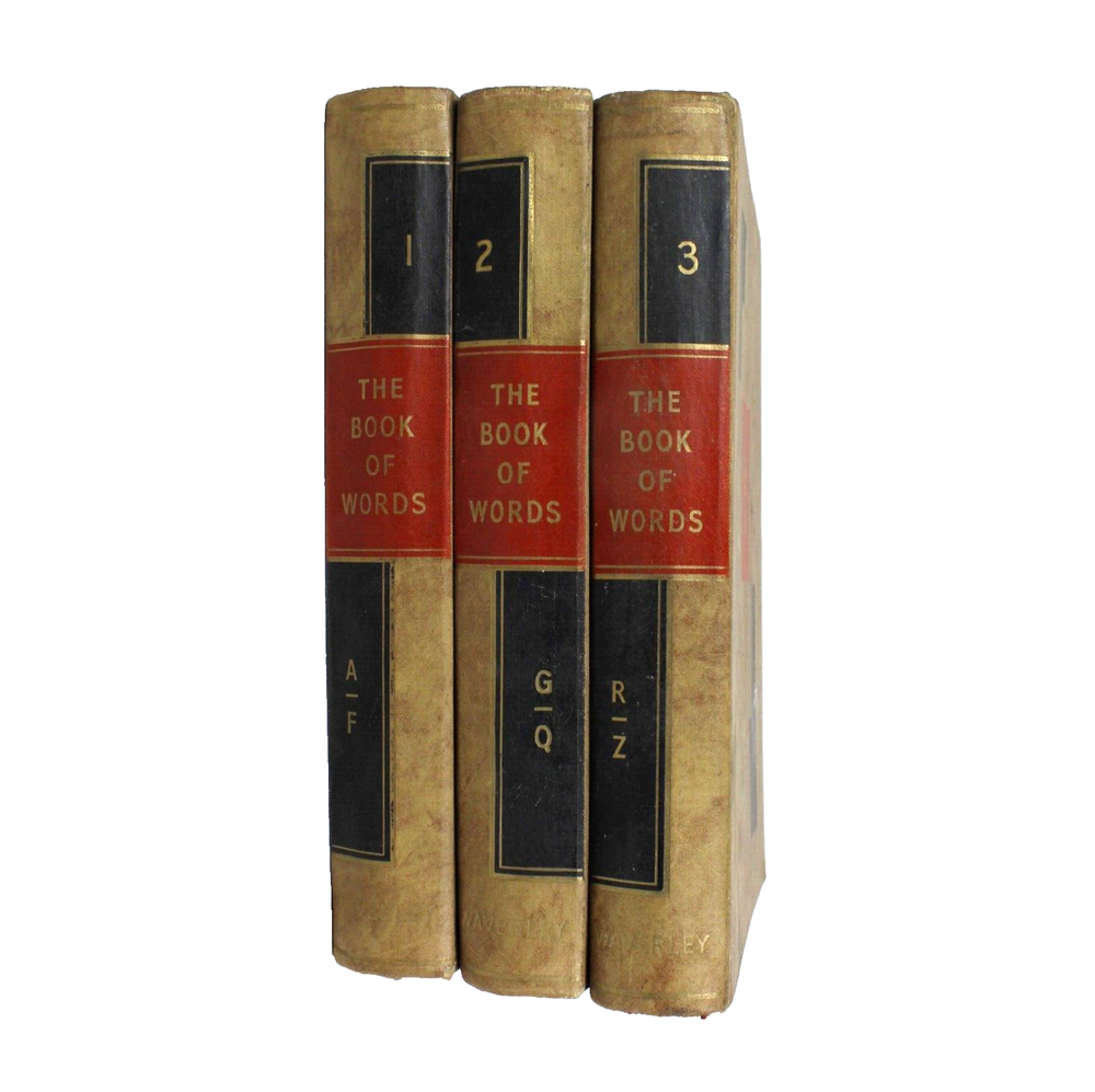 The Book of Words 1-3 (A-Z) by Waverley 1961 Vintage Hardback Collectable