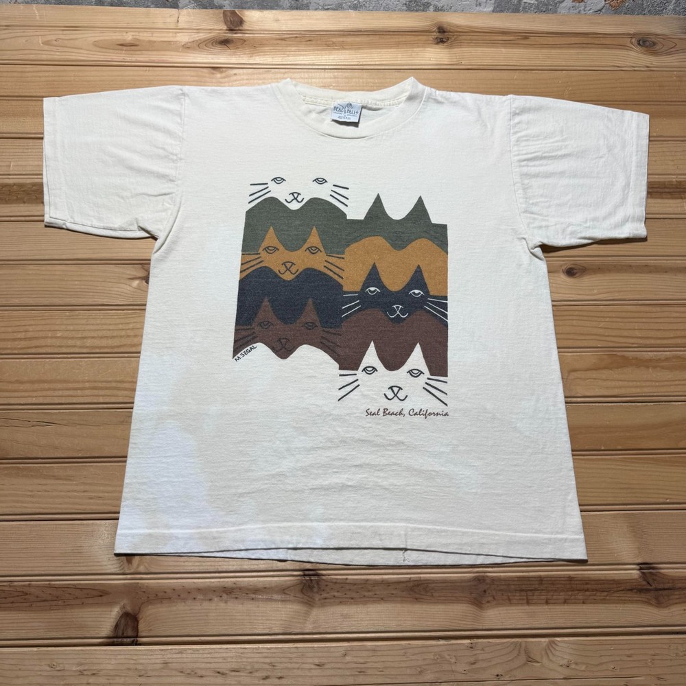 Vintage 80s Seal Beach California Animal Art Graphic Souvenir T-Shirt - Medium