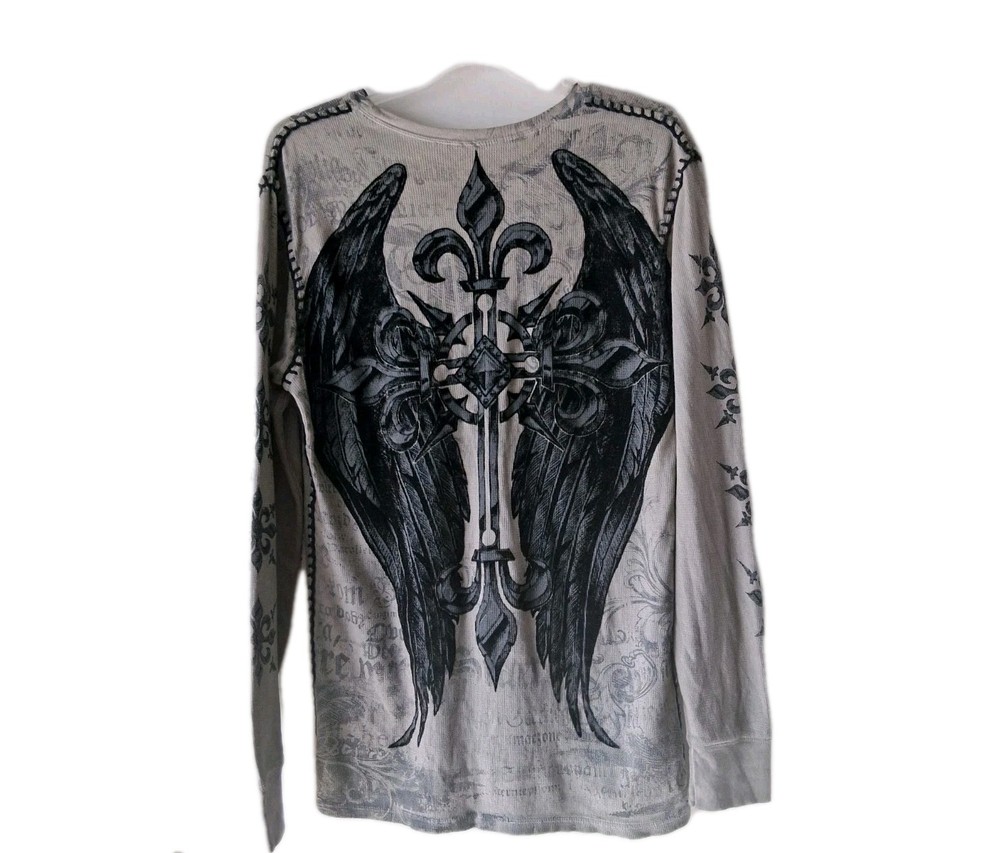 VTG Y2K Thermal Longsleeve Shirt DEADSTOCK Raw State Redemption Lg Mens Grunge