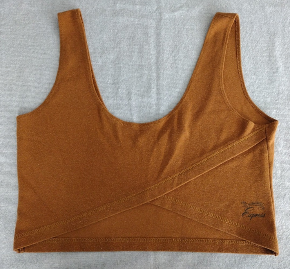 VTG Compagnie Internationale Express Brown Crop Bra Top 90s Y2K Large *READ*