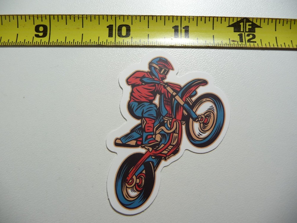 DIRT BIKE WHEELIE JUMP DECAL STICKER MOTOCROSS RIDING MOTORCYCLE