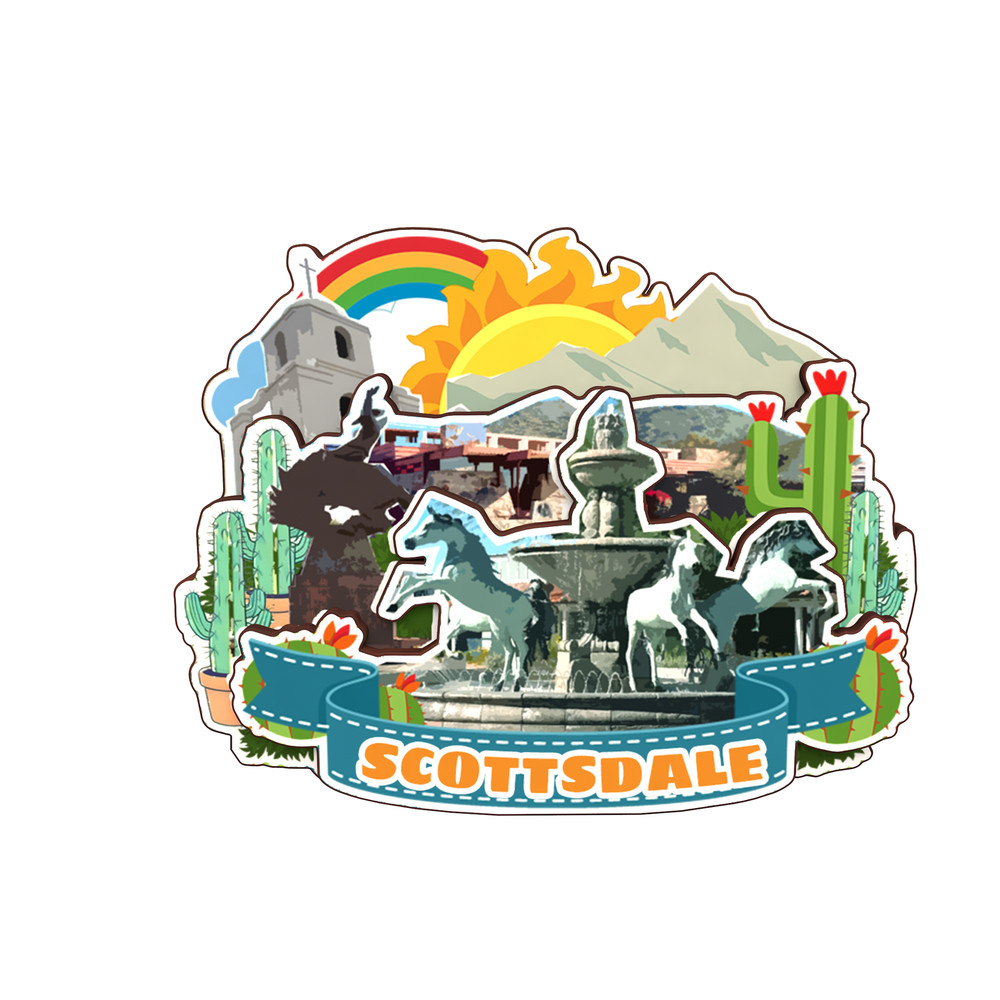 Scottsdale Arizona USA Refrigerator magnet 3D travel souvenirs wood craft