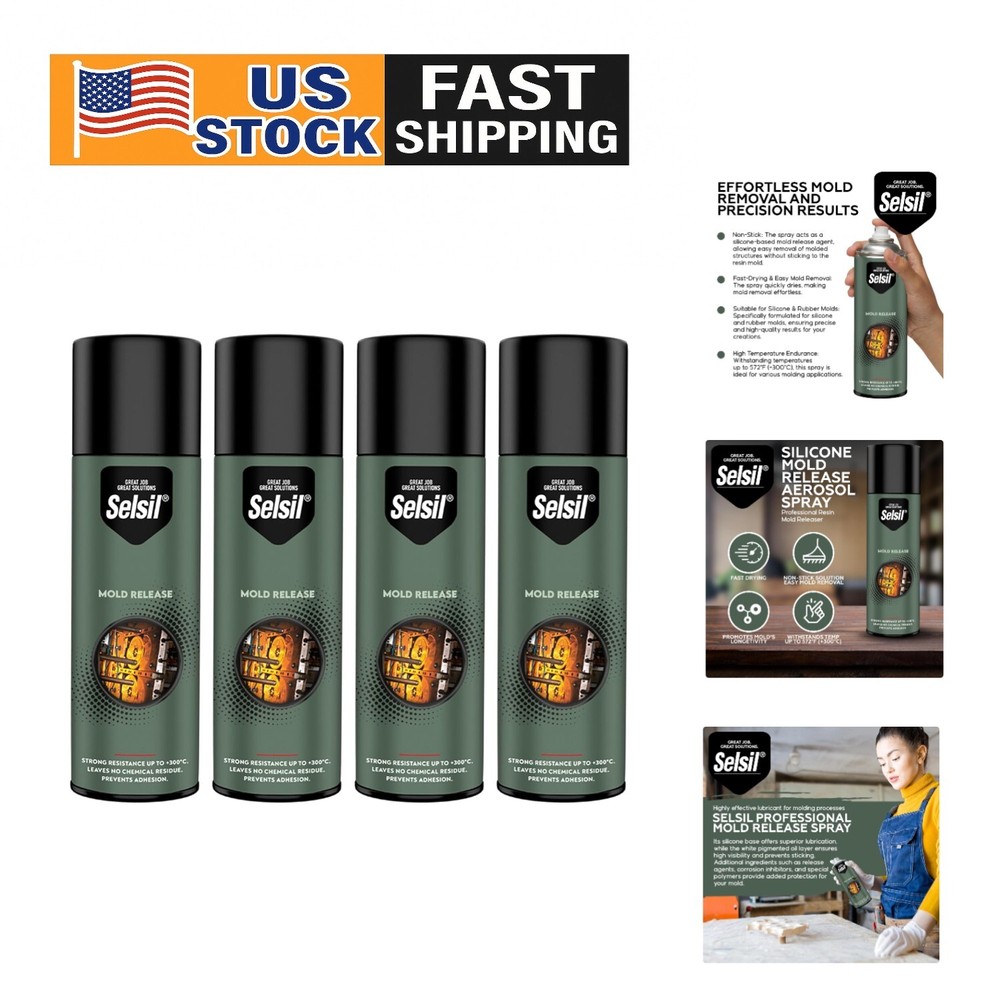 Professional Silicone Mold Release Aerosol Spray 4-Pack for Crafting