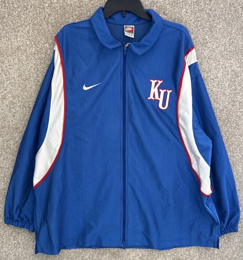 Vintage Nike Kansas Jayhawks NCAA Mens XL Zip-Up Warm-Up Jacket