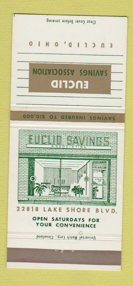 Matchbook Cover - Euclid Savings Association Euclid OH 30 Strike