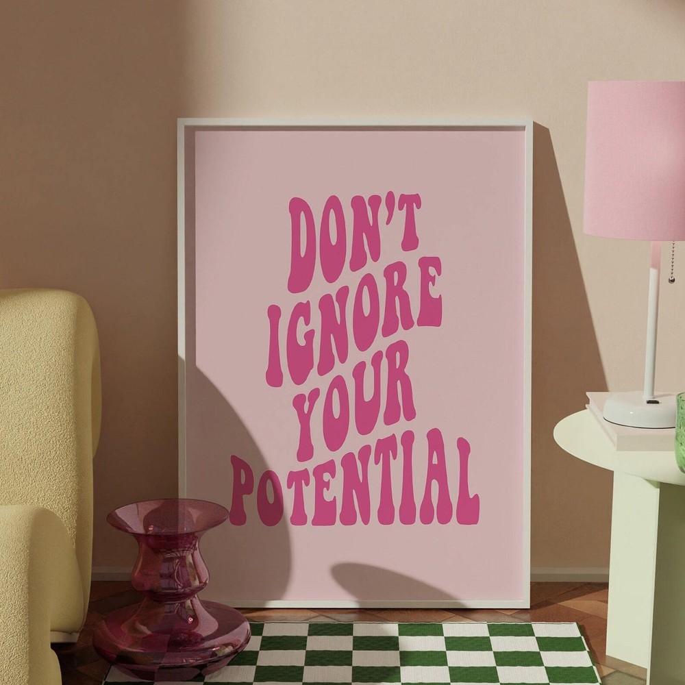 Motivation Wall Art Print Poster Your Potential Trendy Wall Art Prints