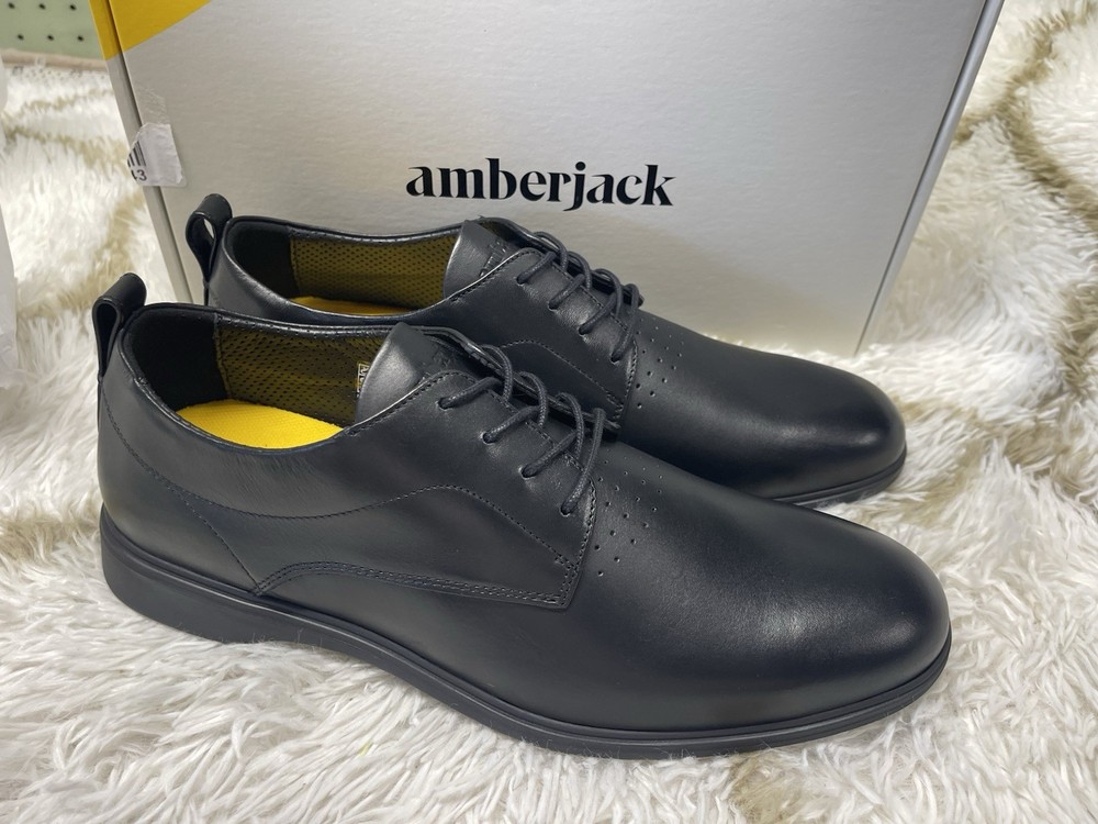 🧡*NIB*Amberjack The Original Dress Shoes Leather Men's Size 12 - Obsidian $195