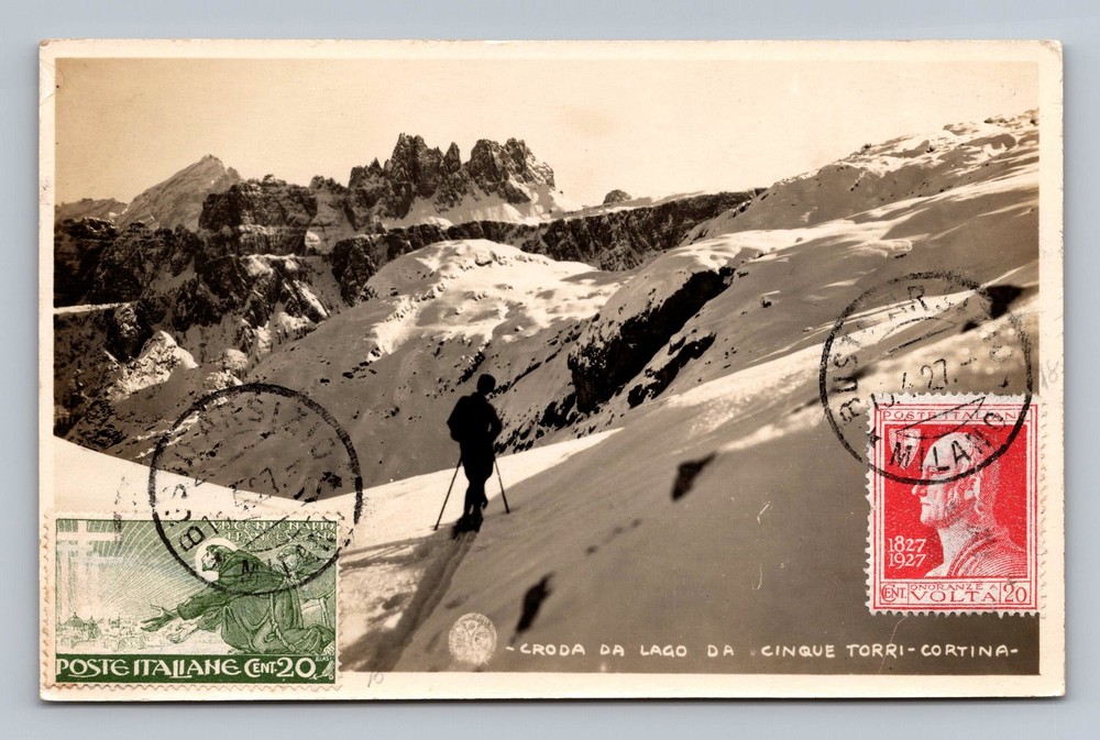 Italy- Lake Croda From Five Towers Cortina Old Post Card View Vintage Postcard