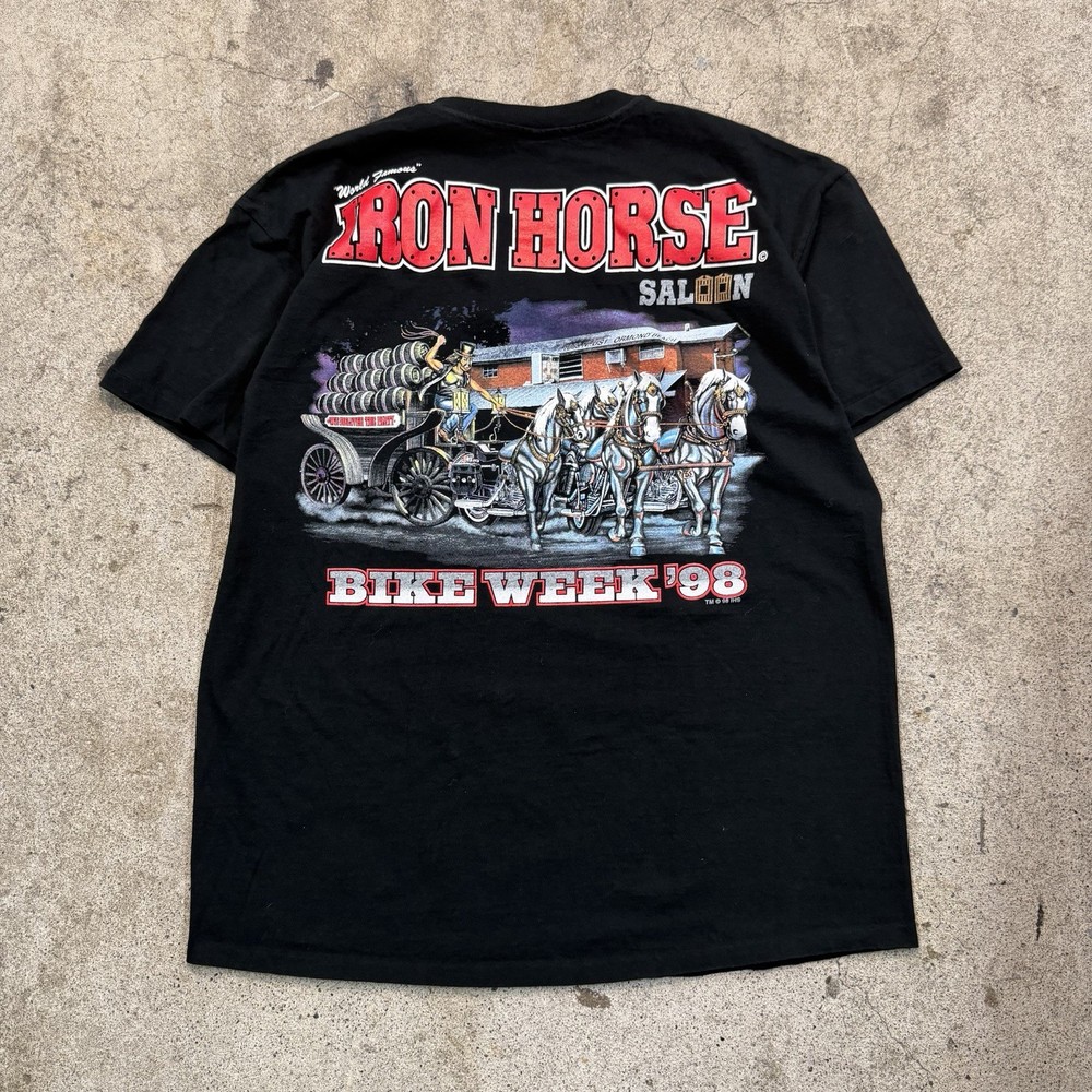 Vintage Iron Horse Saloon Bike Week 1998 T Shirt Black Size XL