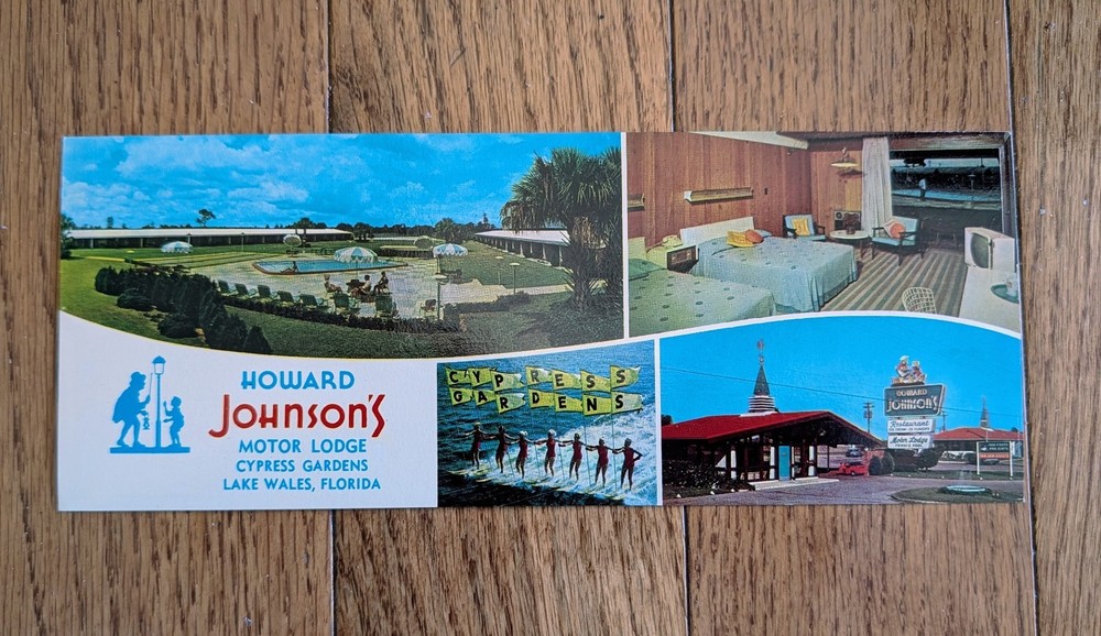 Howard Johnson's Motor Lodge Cypress Gardens Lake Wales Florida Large Postcard