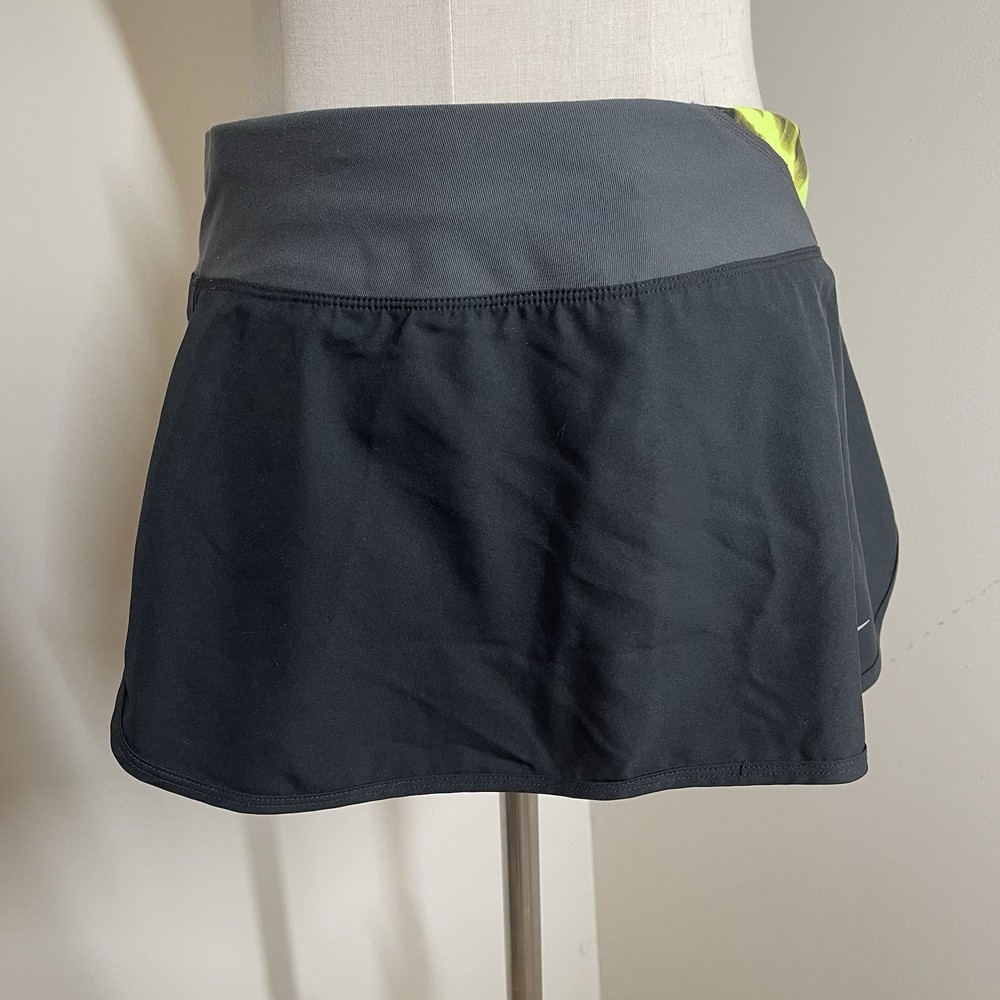 Nike Women’s Black Yellow Dri-Fit Tennis/Golf/Swim Skirt Panty Zip Pocket- SZ S