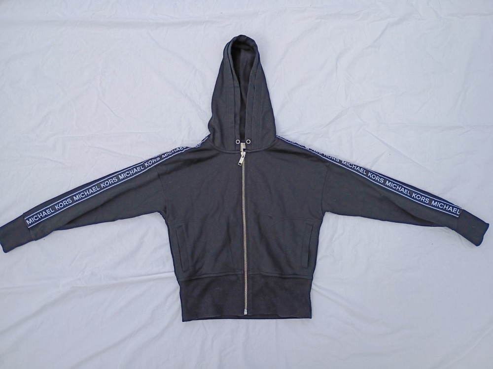 Michael Kors Women's Small Black Logo Zip Up Hoodie