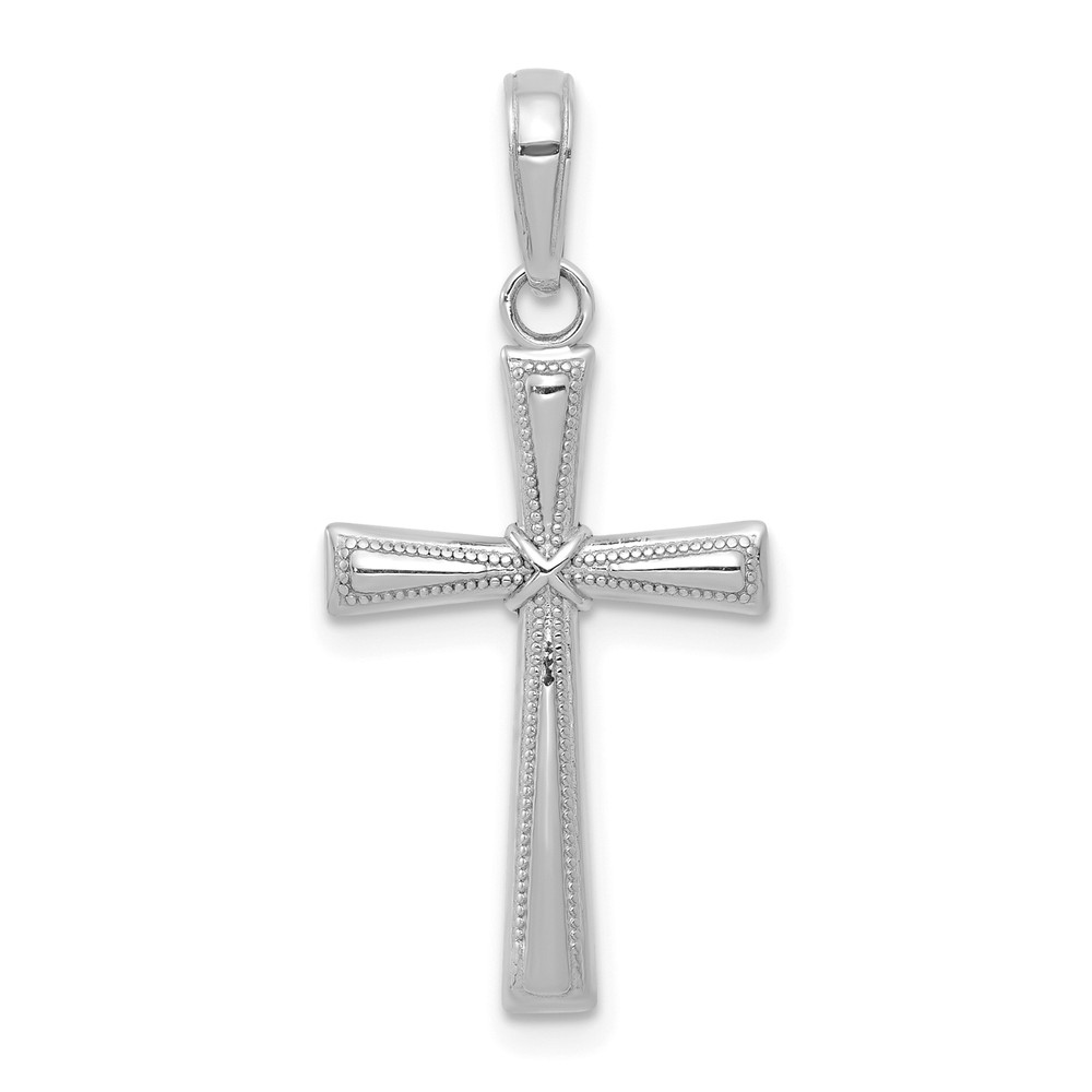 Avariah Solid 14K White Gold Diamond-cut X Cross Pendant - 27mm